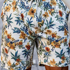 Men's Casual Resort Print Linen Shorts 31741585P