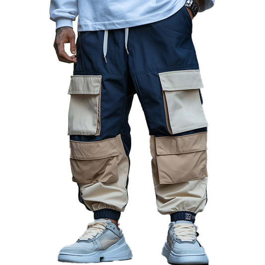 Men's Contrast Color Paneled Cargo Trousers MTA2176C9P