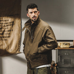 Men's High-Collar Utility Jacket - Perfect for Casual and Outdoor Adventures