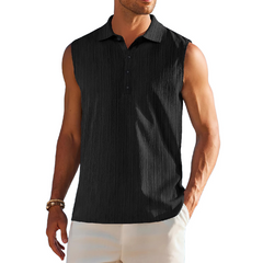 Men's Solid Color Lapel Pullover Tank Tops MTA0773D0X