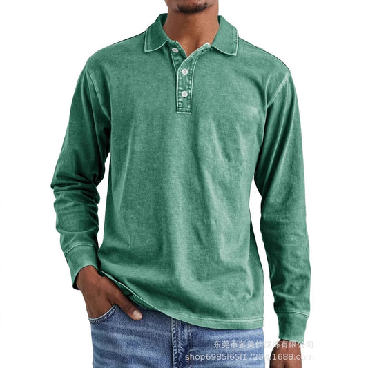 Stylish Long-Sleeve Polo Shirt for Men - Perfect for Casual and Semi-Formal Occasions