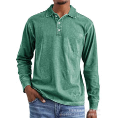 Stylish Long-Sleeve Polo Shirt for Men - Perfect for Casual and Semi-Formal Occasions