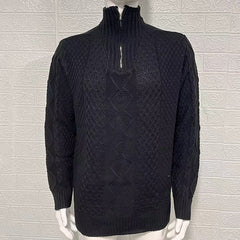 Cable Knit Zip-Up Sweater for Men - Winter Warmth and Stylish Design