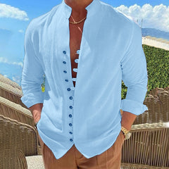 Stylish White Button-Up Shirt for Men - Perfect for Summer and Casual Outings