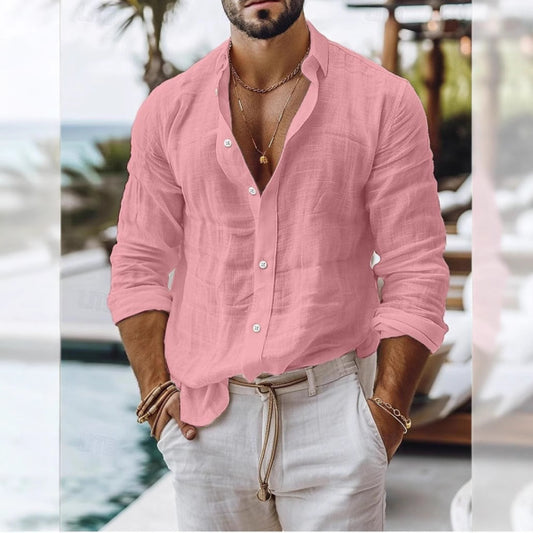 Stylish Grey Button-Up Shirt with Casual Elegance