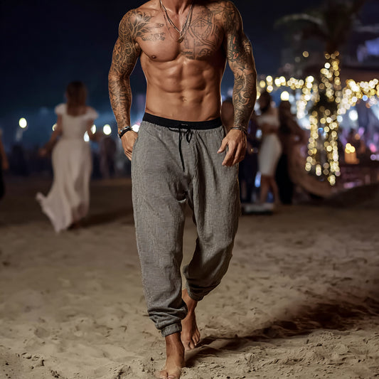 Casual Grey Jogger Pants for Beach Nights