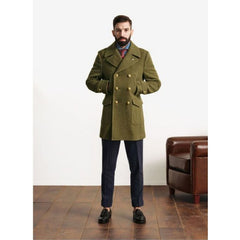 Classic Double-Breasted Pea Coat for Men - Perfect for Fall and Winter