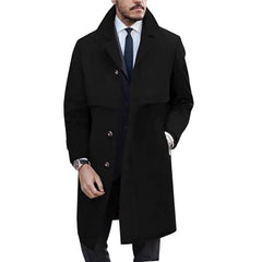 Men's Classic Double-Breasted Long Trench Coat - Stylish and Versatile for All Seasons