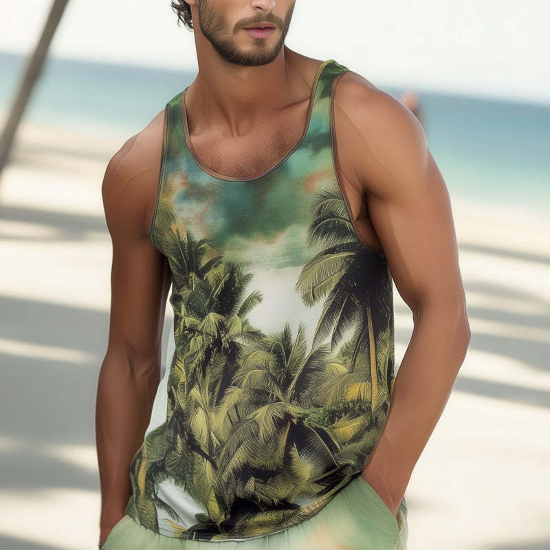 Men's Fashion Hawaiian Casual Skin-friendly Tank Top MTA0791D2U