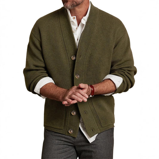 Men's Classic Black Cardigan Sweater - Stylish And Versatile For Everyday Wear