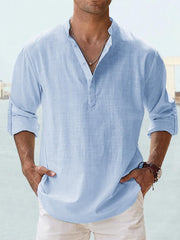 Stylish Pink Henley Shirt for Men - Perfect for Casual and Semi-Formal Occasions