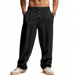 Stylish Loose-Fit Trousers with Adjustable Waistband for Men