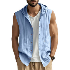Stylish Sleeveless Hooded Vest for Men - Perfect for Casual and Outdoor Activities