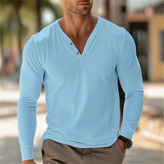 Men's Stylish Long Sleeve Henley Shirts - Perfect For Casual And Everyday Wear