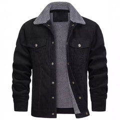Cozy Corduroy Jacket with Faux Fur Lining - Perfect for Cold Weather