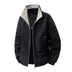 Stylish Plaid Lined Bomber Jacket for Men - Perfect for Casual and Outdoor Activities