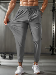 Men's Elastic and Breathable Zipper Pocket Jogger Pants for Active Wear