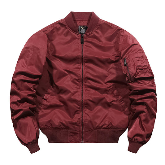 Stylish Burgundy Bomber Jacket for Men - Perfect for Casual and Outdoor Adventures