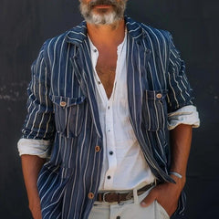 Striped Casual Blazer for Men - Stylish and Comfortable Jacket
