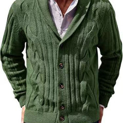 Classic Cable Knit Cardigan With Stylish Buttons