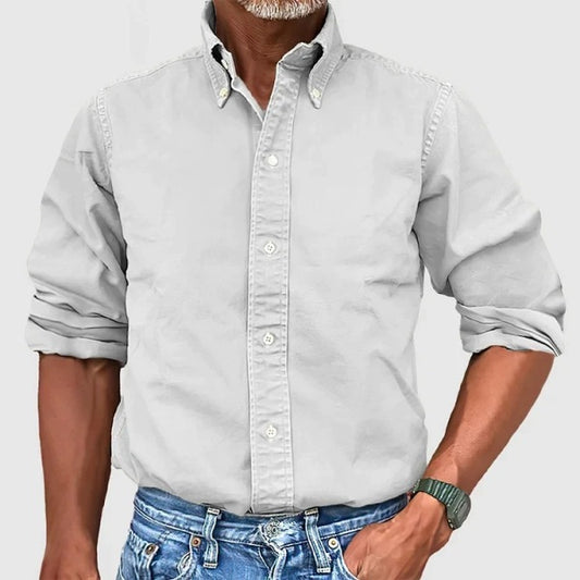 Stylish Khaki Button-Up Shirt for Men - Perfect for Casual and Semi-Formal Occasions