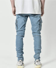Stylish Cargo Denim Jeans for Men - Perfect for Casual and Outdoor Adventures
