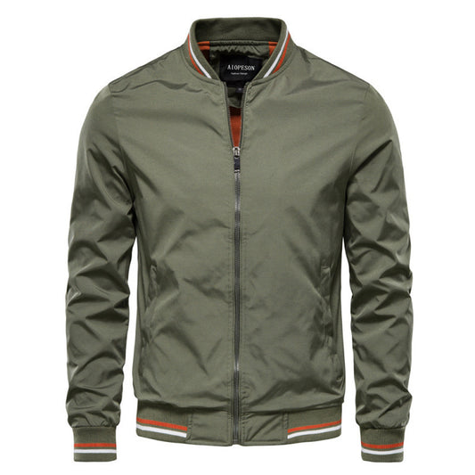 Men's Stylish Bomber Jacket with Contrast Trim for Casual Wear