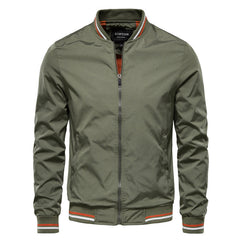Men's Stylish Bomber Jacket with Contrast Trim for Casual Wear