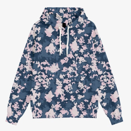 Blue and Pink Camouflage Hoodie