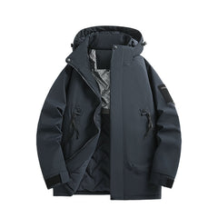 Lightweight Waterproof Jacket with Detachable Hood for Outdoor Adventures