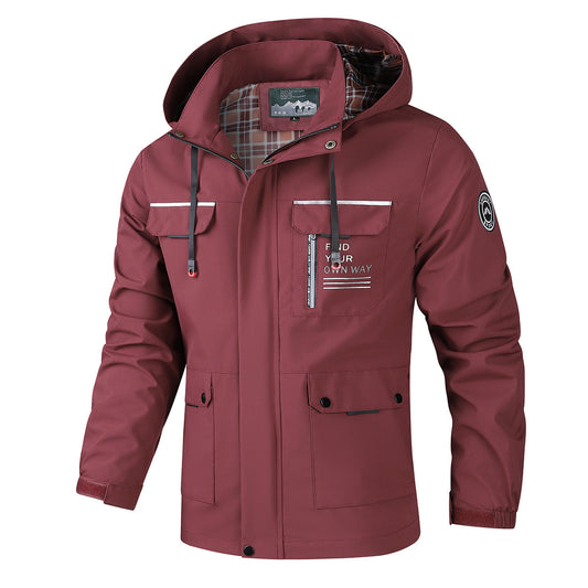 Men's Outdoor Adventure Jacket - Waterproof and Windproof Design for All-Season Exploration