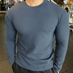 Men's Slim Fit Long Sleeve Sweater for Fitness Enthusiasts