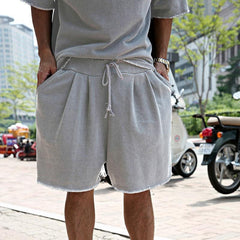 Men's Fashion Loose Short Sleeve T-shirt And Shorts Set 02514856Z