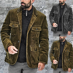 Men's Corduroy Jacket with Multiple Pockets - Perfect for Casual and Outdoor Wear
