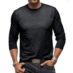 Men's Olive Green Long Sleeve T-Shirt - Stylish And Comfortable For Everyday Wear