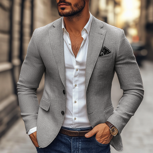Men's Fashion Notch Lapel Two Buttons Casual Blazer