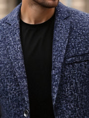 Men's Vintage Herringbone Notch Lapel Single Breasted Blazer 66457469M