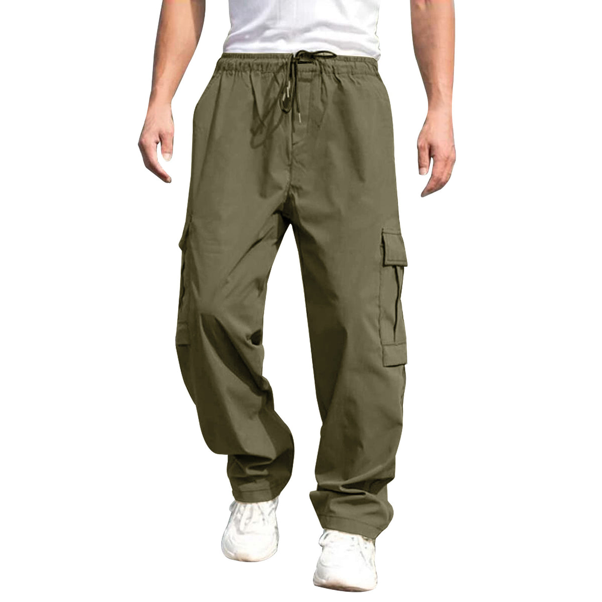 Men's Cargo Pants with Adjustable Drawstring and Multiple Pockets - Perfect for Casual Wear