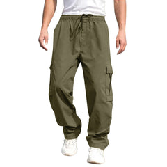 Men's Cargo Pants with Adjustable Drawstring and Multiple Pockets - Perfect for Casual Wear