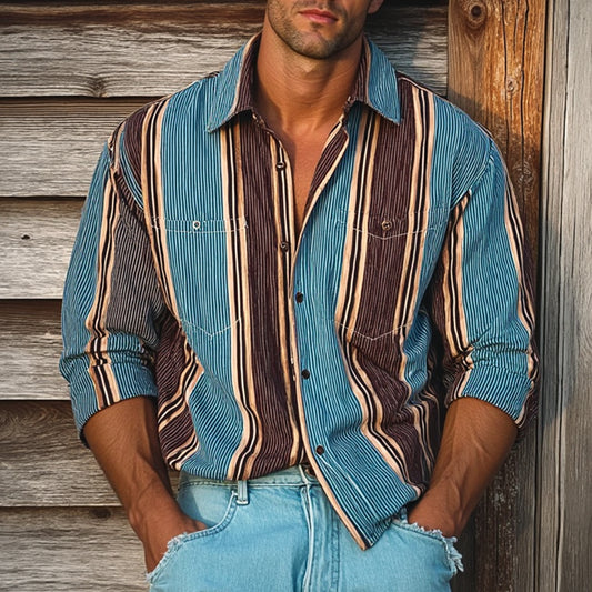 Casual Striped Shirt with Relaxed Fit