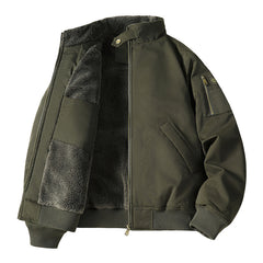 Warm Winter Bomber Jacket with Faux Fur Lining for Men - Perfect for Cold Weather