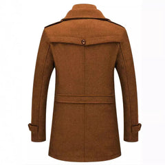 Men's Stylish Black Trench Coat - Perfect for Modern Gentlemen