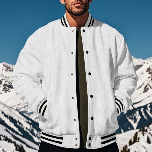 Quilted Bomber Jacket for Men - Winter Fashion with Diamond Stitching Design