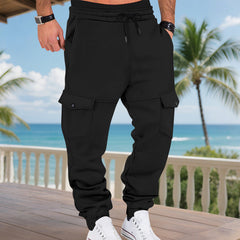 Men's Casual Cargo Jogger Pants With Adjustable Drawstring Waist