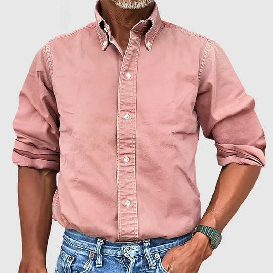Stylish Khaki Button-Up Shirt for Men - Perfect for Casual and Semi-Formal Occasions