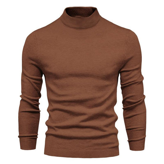 Men's Solid Color Turtleneck Pullover Knit Sweater 47281568X