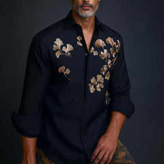 Men's Spring Embroidered Long Sleeve Business Casual Shirt MTA2794C2P