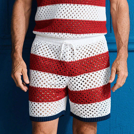 Men's Spring Fashion Woven Casual Sports Sleeveless Shorts Set MTA0722D8P
