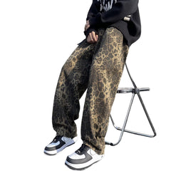 Leopard Print Wide-Leg Pants for Women - Trendy and Versatile Design