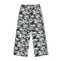 Camouflage Print Wide-Leg Pants for Casual and Outdoor Use